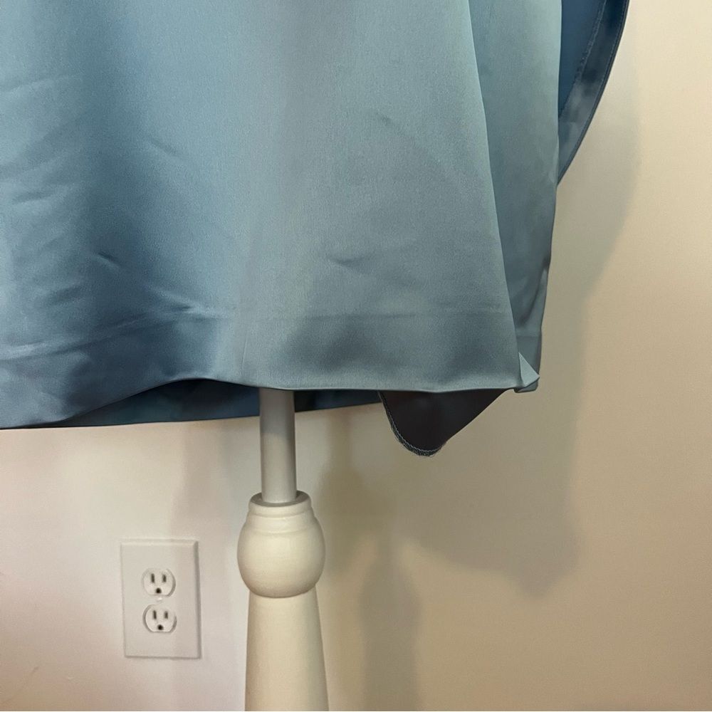 Satin Bow-Back Mini Dress in Light Blue - Picture 4 of 16